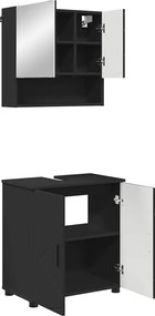 vidaXL Σετ Επίπλων Μπάνιου 2 τεμ. Μαύρο 61 x 35 x 64 εκ.