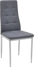 Καρέκλα Cube pakoworld PU γκρι-πόδι χρωμίου