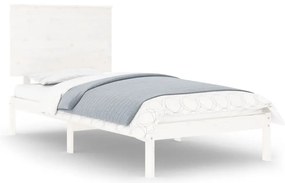 vidaXL Πλαίσιο Κρεβατιού Λευκό 90 x 190 εκ. Μασίφ Ξύλο Single