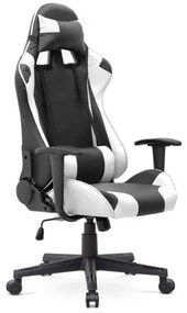 Καρέκλα γραφείου Gaming Alonso Megapap από τεχνόδερμα λευκό - μαύρο 67x70x125/135 εκ. GP040-0008,3-GP040-0008,3-Μαύρο-Λευκό GP040-0008,3
