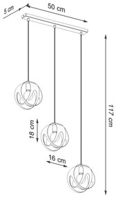 Sollux Κρεμαστό φωτιστικό Tulos 3,ατσάλι,3xE27/60w