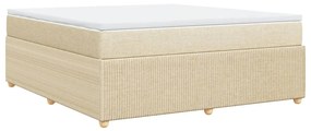 Κρεβάτι Boxspring με Στρώμα Κρεμ 180x200 εκ. Υφασμάτινο - Κρεμ