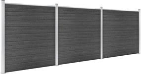 vidaXL Σετ Πάνελ Περίφραξης Μαύρο 526 x 186 εκ. από WPC