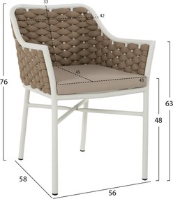 ΠΟΛΥΘΡΟΝΑ HM5858.02 ΛΕΥΚΗ ΜΕ ΣΧΟΙΝΙ ΜΠΕΖ 56x58x76Yεκ.