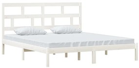 vidaXL Πλαίσιο Κρεβατιού Λευκό 180 x 200 εκ. Μασίφ Ξύλο Super King