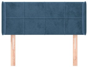 Κεφαλάρι με Πτερύγια Σκούρο Μπλε 103x16x78/88 εκ. Βελούδινο - Μπλε