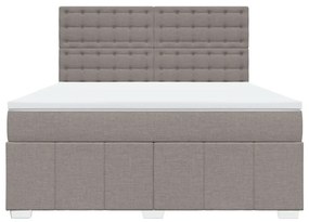 Κρεβάτι Boxspring με Στρώμα Taupe 180x200 εκ. Υφασμάτινο - Μπεζ-Γκρι