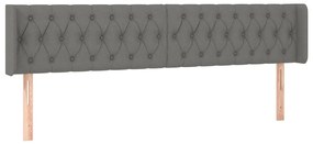 vidaXL Κεφαλάρι Κρεβατιού LED Σκούρο Γκρι 183x16x78/88 εκ. Υφασμάτινο