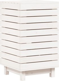 vidaXL Καλάθι Ρούχων Λευκό 44x44x76 εκ. από Μασίφ Ξύλο Πεύκου