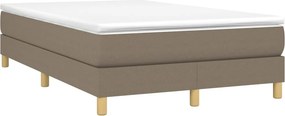 vidaXL Κρεβάτι Boxspring με Στρώμα Taupe 120x200 εκ. Υφασμάτινο