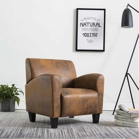 vidaXL Πολυθρόνα Καφέ 70 x 69 x 72 εκ. από Συνθετικό Δέρμα Σουέτ