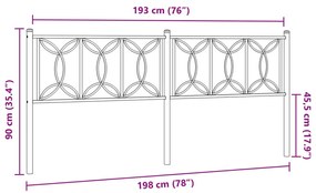 vidaXL Κεφαλάρι Λευκό 193 εκ. Μεταλλικό