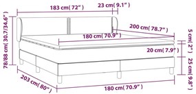 vidaXL Κρεβάτι Boxspring με Στρώμα Ροζ 180x200 εκ. Βελούδινο