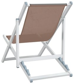 vidaXL Σεζλόνγκ Πτυσσόμενες 2 τεμ. Καφέ από Αλουμίνιο και Textilene