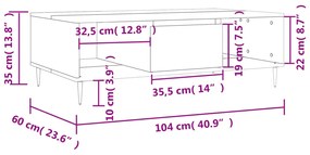 ΤΡΑΠΕΖΑΚΙ ΣΑΛΟΝΙΟΥ SONOMA ΔΡΥΣ 104X60X35 ΕΚ. ΑΠΟ ΕΠΕΞΕΡΓ. ΞΥΛΟ 827079