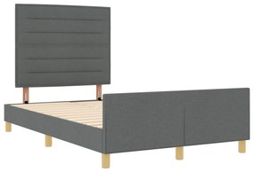 vidaXL Κρεβάτι Γκρι 140x190 εκ. Υφασμάτινο