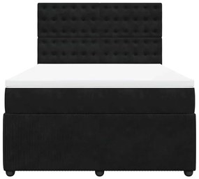 vidaXL Κρεβάτι Boxspring με Στρώμα Μαύρο 160x200 εκ. Βελούδινο