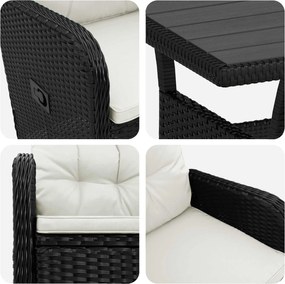 vidaXL Σετ Εξωτερικής Τραπέζης 5 pcs Μαύρο και Κρεμ Λευκό