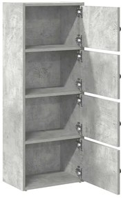 vidaXL Βιβλιοθήκη Γκρι Σκυροδέματος 40x24x102 εκ. Επεξεργ. Ξύλο