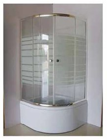 KARAG STOCKBATHROOM Καμπίνα μπανιέρας ημικυκλική με διάφανο κρύσταλλο NEW FLORA 200 KARAG 90x90x140cm KARAG-5206836101880