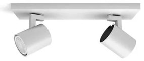 Έξυπνο Φωτιστικό Οροφής Σποτ Led 2xGU10 5W Κινητό Dimmer Hue WA Runner Philips Hue-929003045601-Λευκό 929003045601