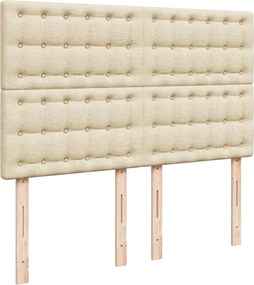 vidaXL Κρεβάτι Boxspring με Στρώμα Κρεμ 160x200 εκ. Υφασμάτινο