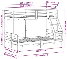 ΚΟΥΚΕΤΑ 80X200/120X200 ΕΚ. ΛΕΥΚΟ ΑΠΟ ΜΑΣΙΦ ΞΥΛΟ ΠΕΥΚΟΥ 3207178