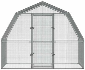 vidaXL Κλουβί με Πόρτα Ασημί Γαλβ. Χάλυβας