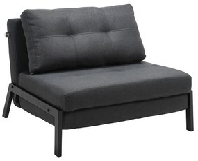 Armchair-bed Fancy fabric in anthracite shade and black metal leg 95x98x70cm 95x98x70 εκ.