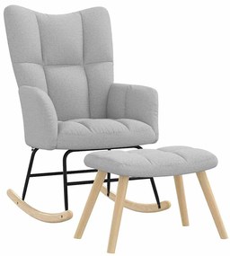 vidaXL Κουνιστή καρέκλα με υποπόδιο Cloud Grey Fabric