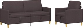 vidaXL Σαλονάκι Σετ Με Αποθηκευτικό Χώρο 2 pcs Σκούρο Καφέ Πολυεστέρας