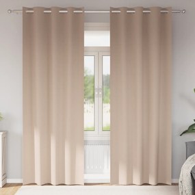 vidaXL Κουρτίνες με κουρτίνες 2 pcs Taupe 225 x 140 εκ. Πολυεστέρας