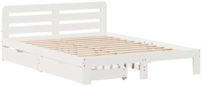 vidaXL Σκελετός Κρεβ. Χωρίς Στρώμα Λευκό 120x190 εκ Μασίφ Πεύκο