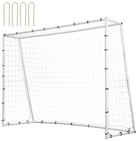 VEVOR Soccer Rebound Trainer, 8x6FT Iron Soccer Training Equipment, Sports Football Rebounder Wall with Double-Sided Rebounding Net &amp; Goal, Perfect for Backyard Practicing, Solo Training, Passing
