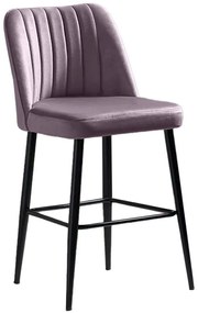 Σκαμπό Μπαρ Vento (Σετ 4Τμχ) 107BCK1114 49x45x99cm Lilac Metal, Fabric
