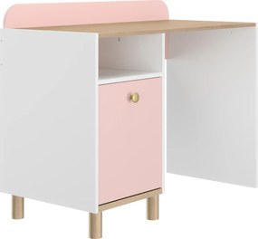 Romy γραφείο 110x52/50x86/76εκ. Λευκό / Ροζ / Blond Oak
