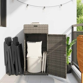 vidaXL Ντουλάπι Αποθήκευσης Κήπου Γκρι 55x55x111 εκ. Συνθετικό Ρατάν
