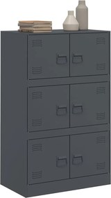 vidaXL Μπουφές Ανθρακί 67x39x107 εκ. από Ατσάλι