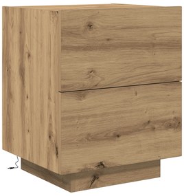 vidaXL Κομοδίνο  με LED Φωτιστικά Artisan Oak 45x40x55 εκ.