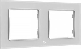 Πλαίσιο διπλό Shelly WF2 λευκό για διακόπτες της σειράς Shelly