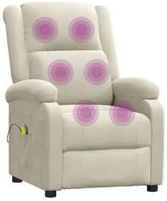 vidaXL Πολυθρόνα Μασάζ Κρεμ Βελούδινη
