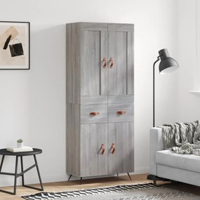 vidaXL Ντουλάπι Γκρι Sonoma 69,5 x 34 x 180 εκ. Επεξεργασμένο Ξύλο