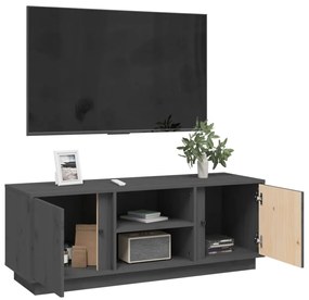vidaXL Έπιπλο Τηλεόρασης Γκρι 110x35x40,5 εκ. από Μασίφ Ξύλο Πεύκου
