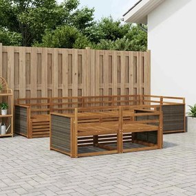 vidaXL Σειρά Καναπέ Εξωτερικού 7 pcs Φυσικό