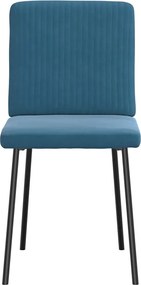 vidaXL Καρέκλες Τραπεζαρίας 6 τεμ. Μπλε Βελούδινες