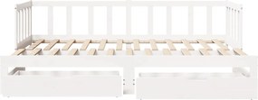 vidaXL Καναπές Κρεβάτι Συρόμενος Χωρίς Στρώμα 90x200 εκ. &amp; Συρτάρια