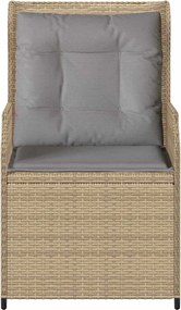 vidaXL Παγκάκι κήπου 2 pcs Μπεζ συνθετικό ρατάν