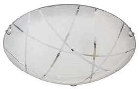 Φωτιστικό Οροφής - Πλαφονιέρα Sandrina 601200200 Ø40x10cm White-Chrome Trio Lighting Glass