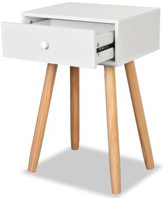 vidaXL Κομοδίνα 2 τεμ. Λευκά 40 x 30 x 61 εκ. από Μασίφ Ξύλο Πεύκου