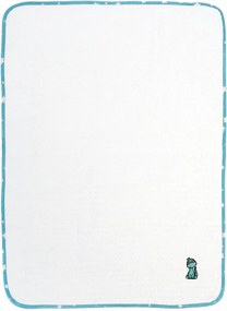 Κουβέρτα Πικέ Κούνιας (100x160) Dimcol Dinosaur 180 White-Sky Blue